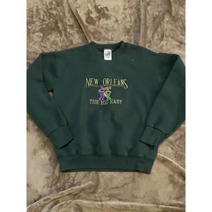 vintage fruit of the loom new orleans big easy sweatshirt adult small